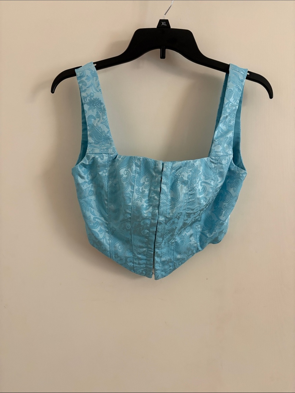 Princess Polly Day Dreaming Jacquard Corset Top Blue US 4 Regencycore Coquette